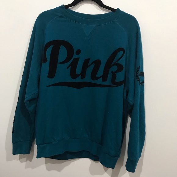 PINK Victoria's Secret Tops - PINK Victoria’s Secret teal sweatshirt